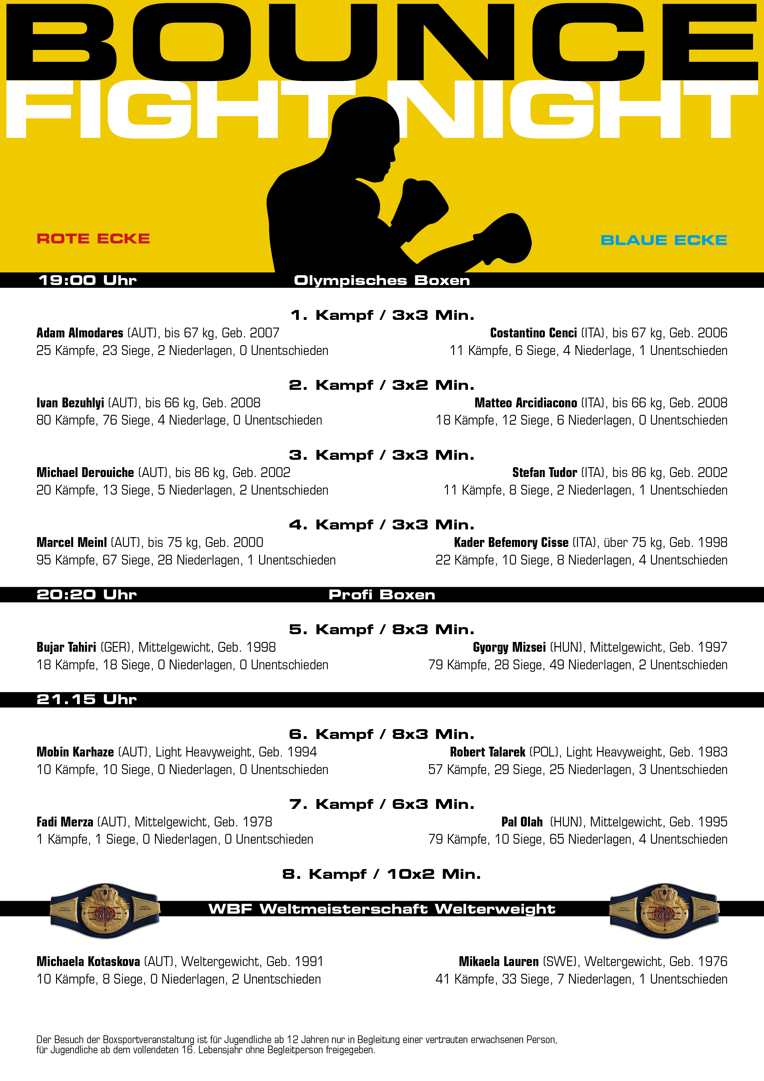 Programm Fight Night November 2024