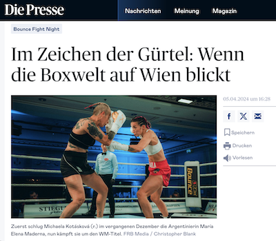 Die Presse:  Im Zeichen der Gürtel: Wenn die Boxwelt auf Wien blickt